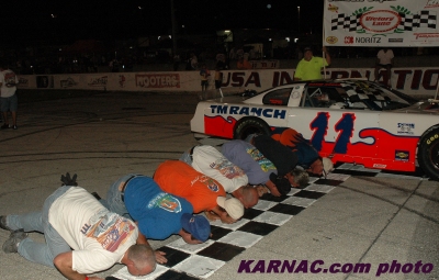 Rogers and his crew after winning one of the biggest races in David\